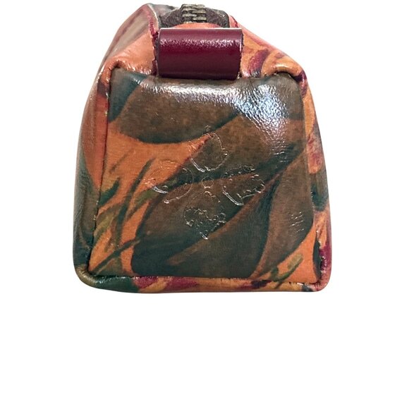 Patricia Nash Floral Leather Zippered Oblong Case With Wristlet Strap Makeup - Picture 7 of 8